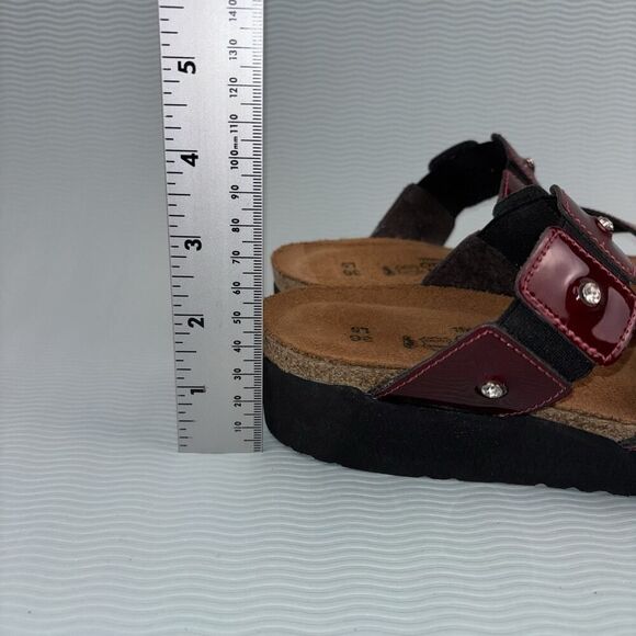 Naot Ashley Wedge Slide Sandals Shoes Women’s Size 5 Red Cherry Rhinestone - Picture 2 of 10